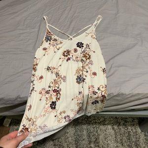 white floral tank top